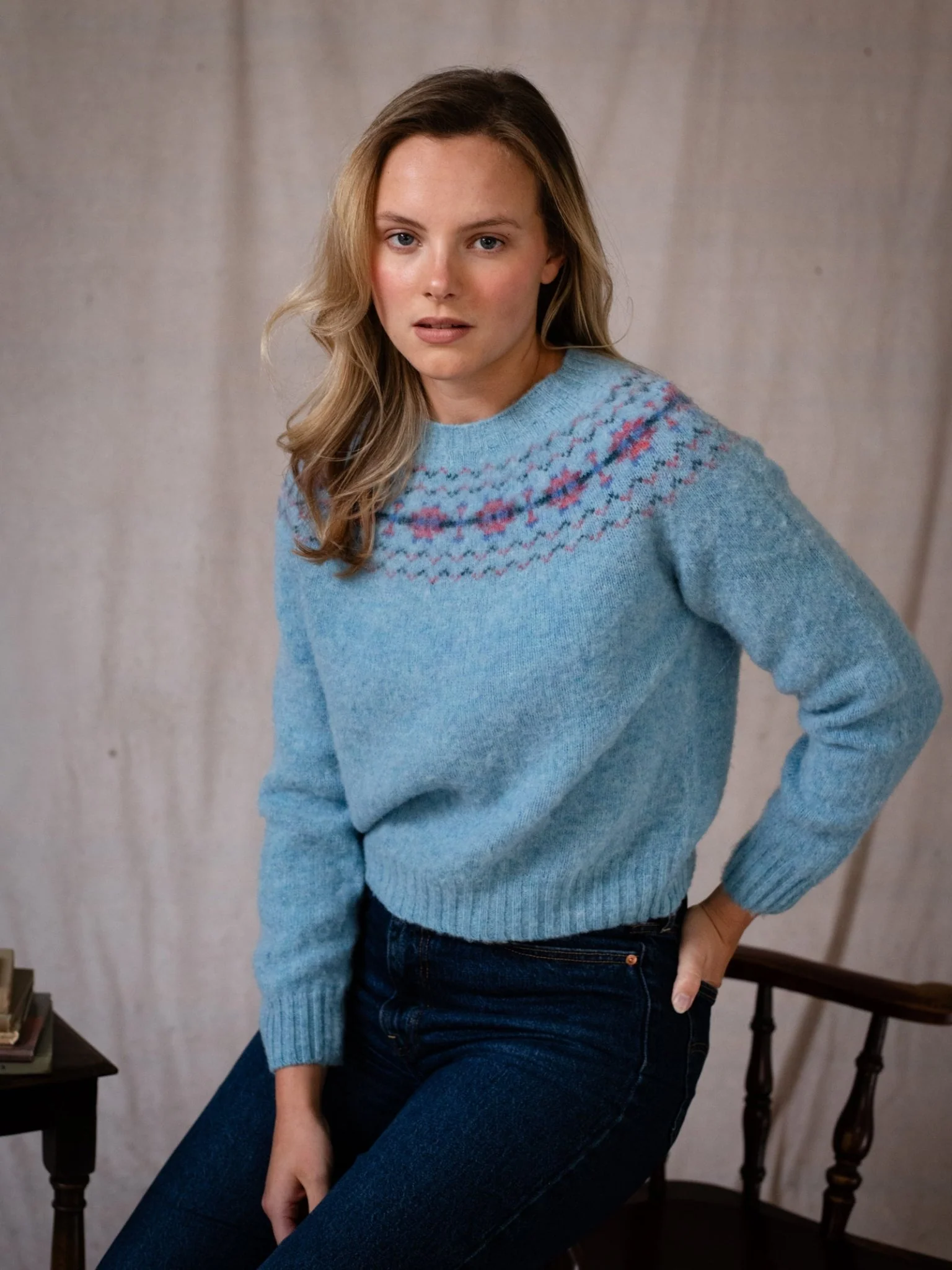 Shaggy Cropped Fairisle Crew - Image 6